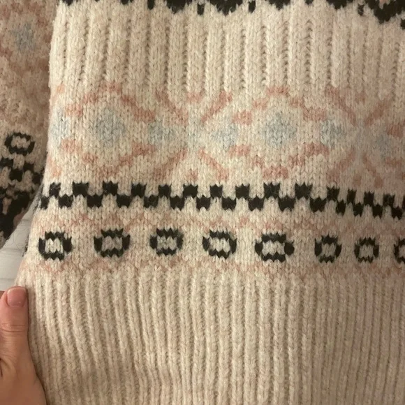 NWOT ASTR the Label Maria Mock Neck Fair Isle Sweater M - Picture 4 of 10